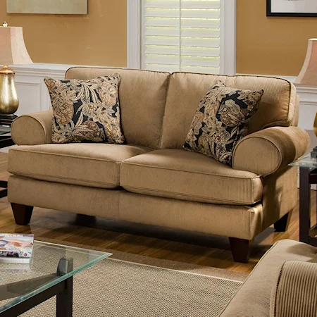 Love Seat with Rolled Arms